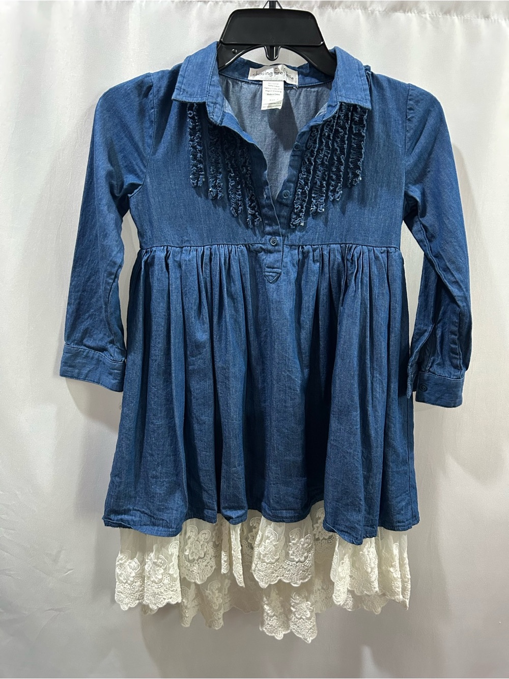 Chasing Fireflies Blue Cotton Button-Front Top